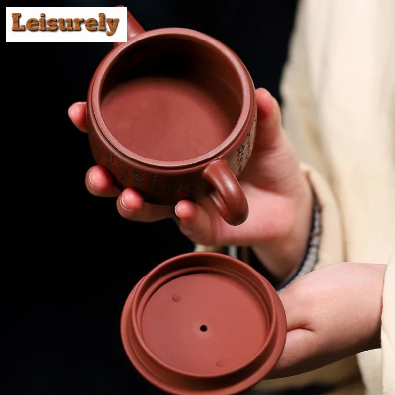 190ml Creative Yixing Purple Clay Teapots Handmade Large Caliber Pot Raw Ore Dragon's Blood Sand Tea Making Kettle Zisha Tea Set