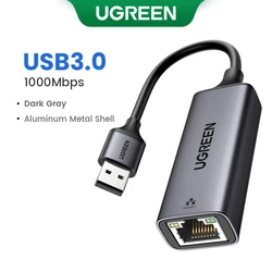 UGREEN High-Speed USB to Ethernet Adapter with Gigabit Connectivity (USB-A Dark Gray)