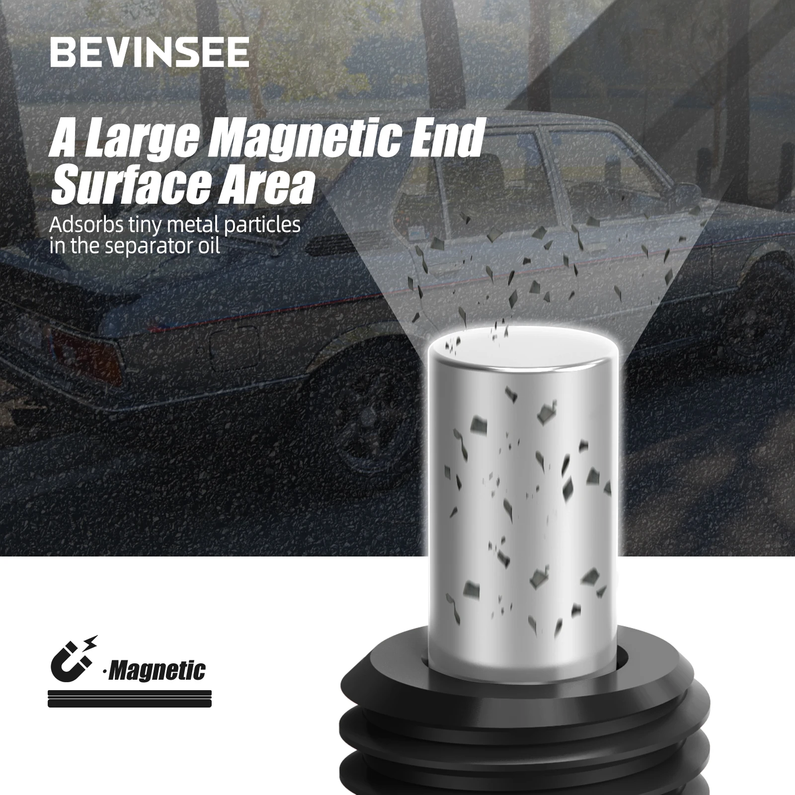 BEVINSEE M12x1.5 Performance Magnetic Oil Sump Drain Plug for BMW E82 E88 E90 E92 E60 E39 E46 E36 N52 N54 For Mini 11137535106 auto fasteners auto accessories