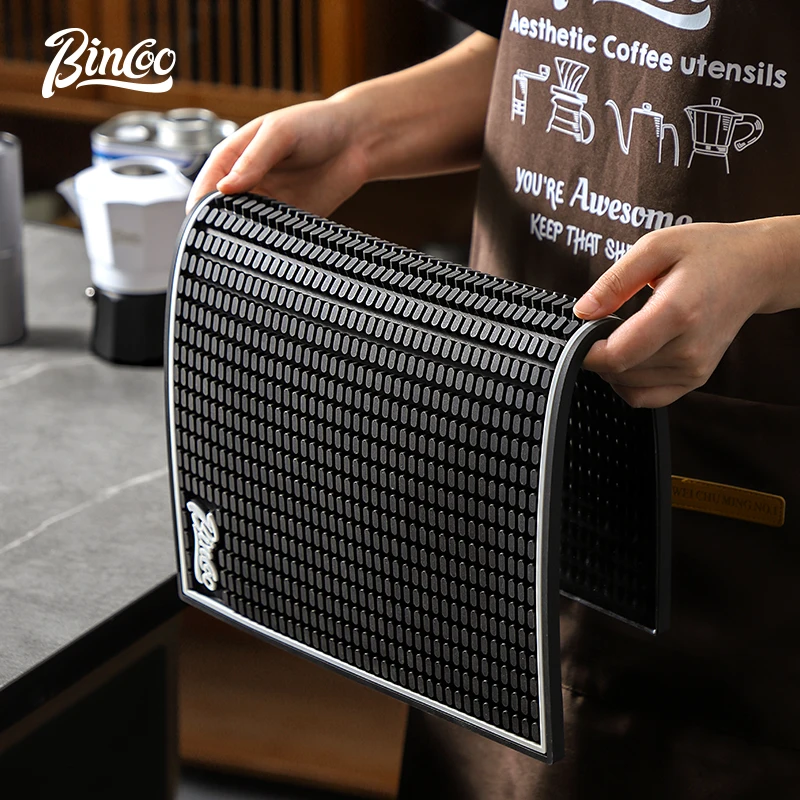 BINCOO Coffee Bar Storage Mat Filter Pad Italian Coffee Utensils Pressed Powder Cloth Pad Thickened Foldable