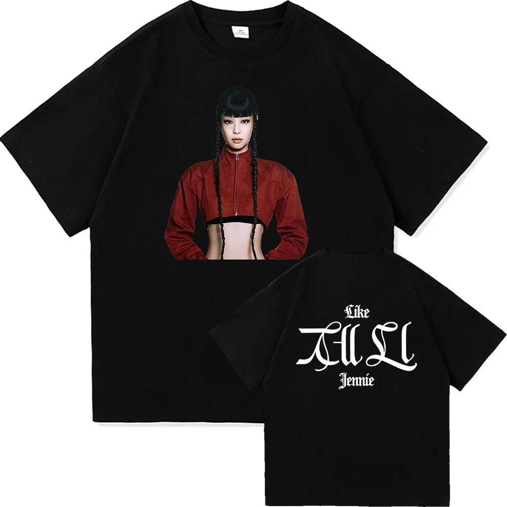 Like Jennie in Ruby Album 2025 TShirt Fashion Retro Men