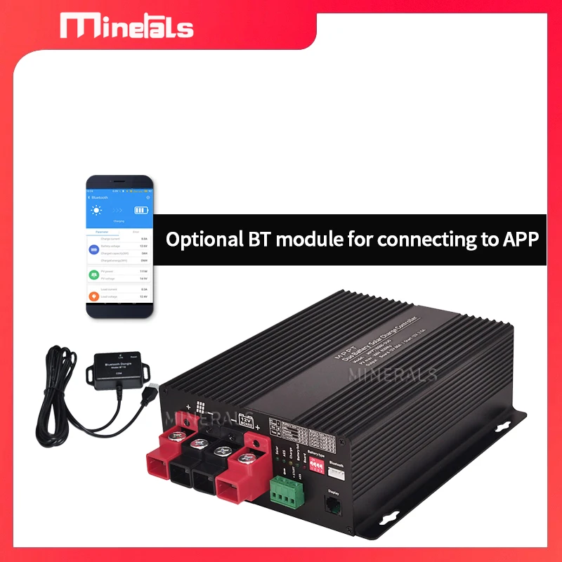 MPPT Controller 12V 60A 50A for Off-grid Power Generation System Support BT APP Solar Energy Charger