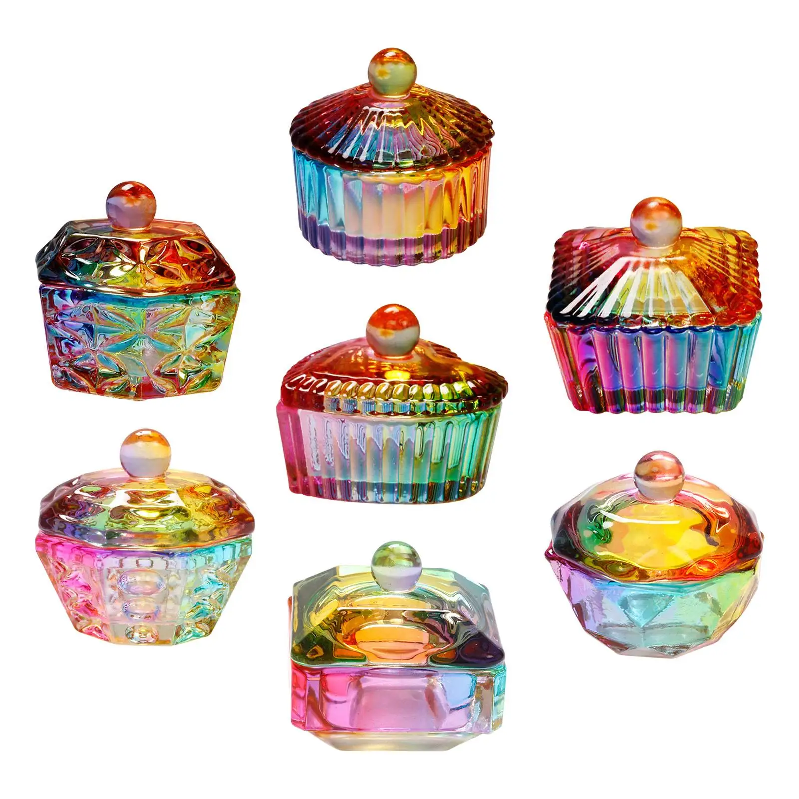 Nail Art Dappen Dish with Lid Glassware Tools Dappen Bowl for Acrylic Liquid Powder Nail Art Care Manicure Care Tools 2