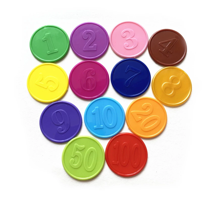 10pcs Digital Plastic Poker Chip With Number for Gaming Tokens Plastic Coins Family Club Board Games,poker chips