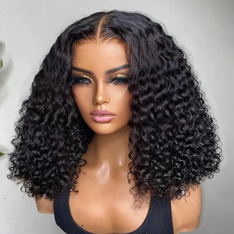 Pre Cut No Glue Water Wave 13x4 Bob Wigs Curly 7x5 Glueless Wig Human Hair Ready To Go Lace Frontal Wigs For Women Pre Plucked 1