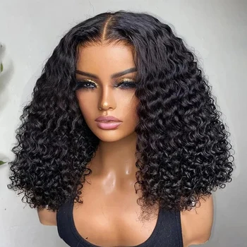 Pre Cut No Glue Water Wave 13x4 Bob Wigs Curly 7x5 Glueless Wig Human Hair Ready To Go Lace Frontal Wigs For Women Pre Plucked 1