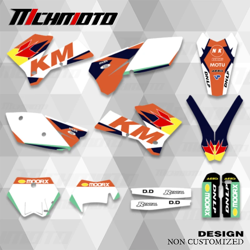 

MCHMFG для KTM EXC SXF 2005 2006 2007 125 200 250 300 350 400 450 графические наклейки Набор наклеек задний фон для мотоцикла на заказ