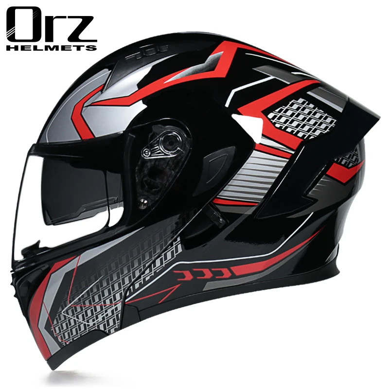 ダブルレンズバイクヘルメット,フルフェイスプロテクション
