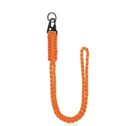 Heavy Duty Braided Paracord Safety Lanyard with Carabiner Clip (Orange)