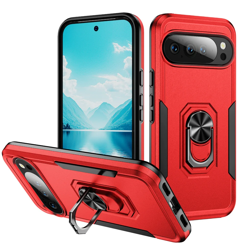 Luxury Armor Magnetic Folding Stand Phone Case with Color Collision Design