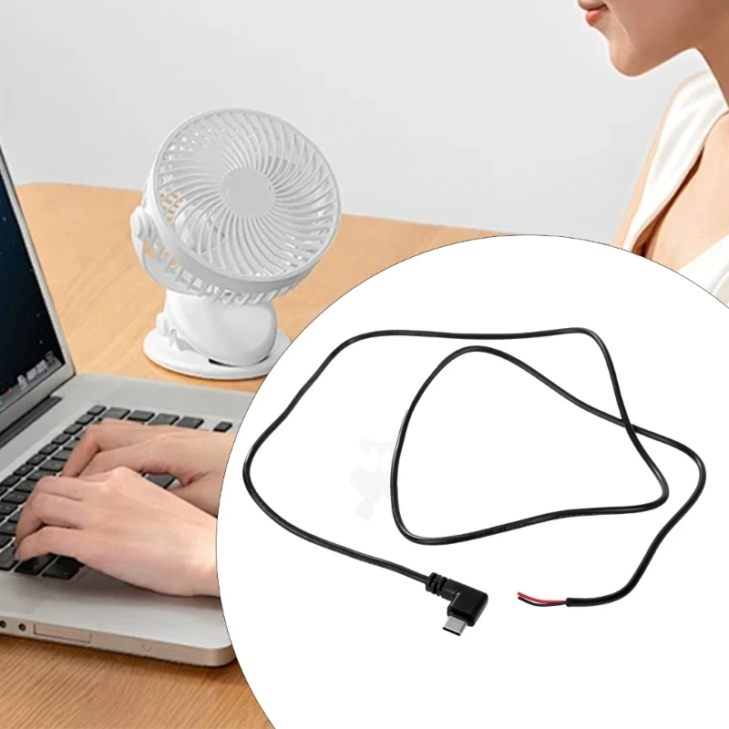 USB-C to 2-Pin Bare Wire Power Cord with 90°/Straight Head - Pigtail Extension Cable for Easy Power Connectivity