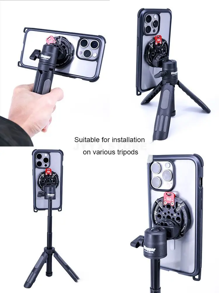 Vlogger Magnetic Holder Base Plate with ARRI Position for Mobile Phone iPhone Ma