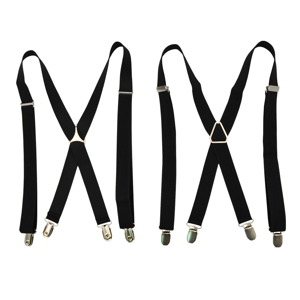 4 Clips Men's Suspenders 2.5cm Women's pants With adjustable Elastic Trouser Braces Straps Work suspenders
