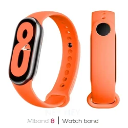 Waterproof Silicone Sport Watch Band Strap Replacement Bracelet - Mi Band 9 (2 Vibrant Orange)