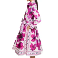 CHCH Women's Dress New Long sleeved Shirt Long Skirt Flower Print Party Dress