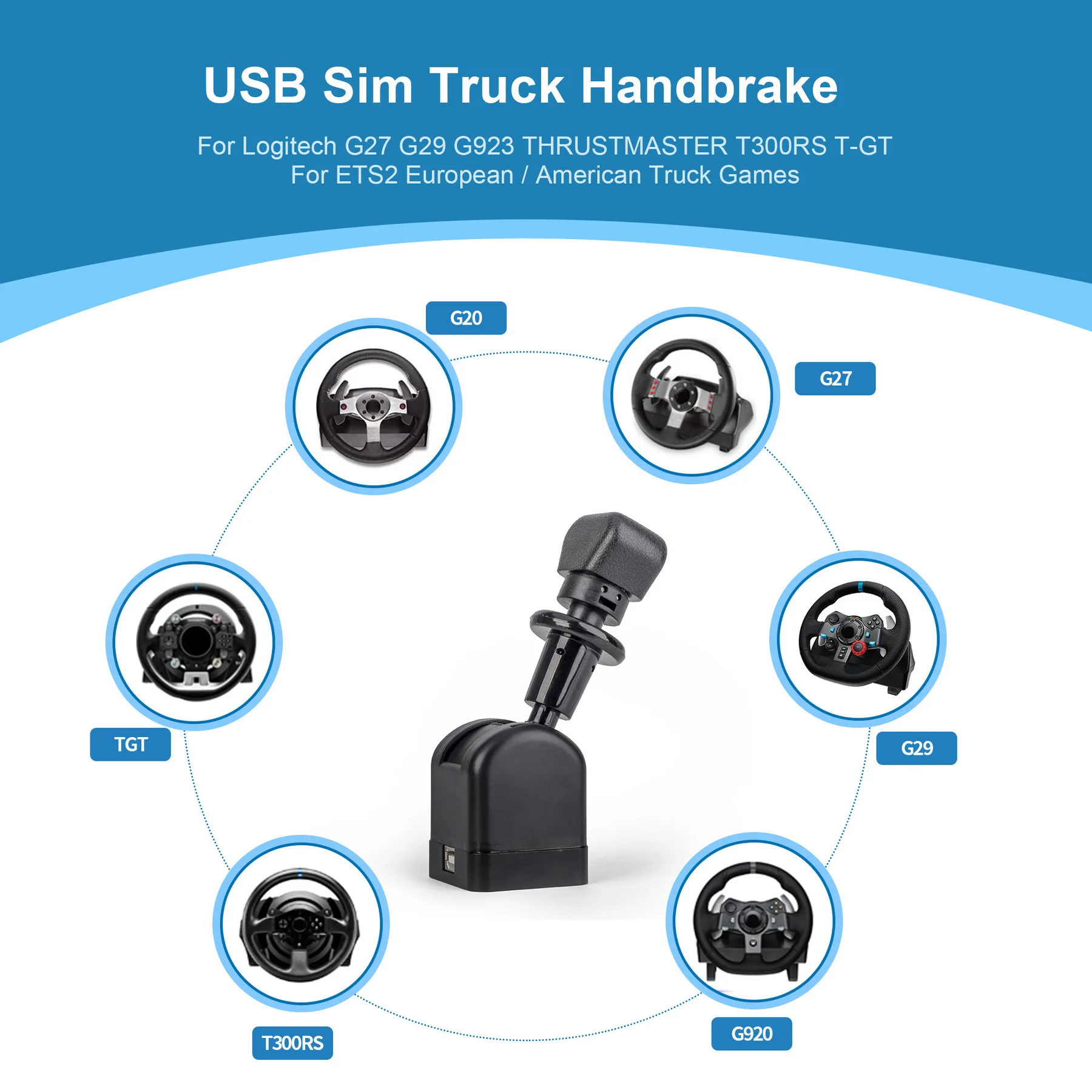 USB Sim Handbrake Truck Hand Brake For ETS2 European / American Truck Games For Logitech G27 G29 G923 THRUSTMASTER T300RS T-GT