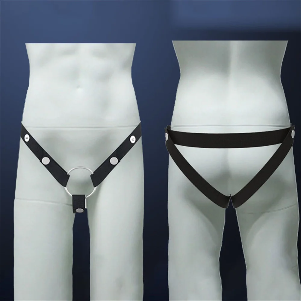 Male Chastity Cage Device Anti-Off Auxiliary Belt Adjustable Rope-Three Way Widen Elastic Band Sex Toy Sexy Underwear for Men