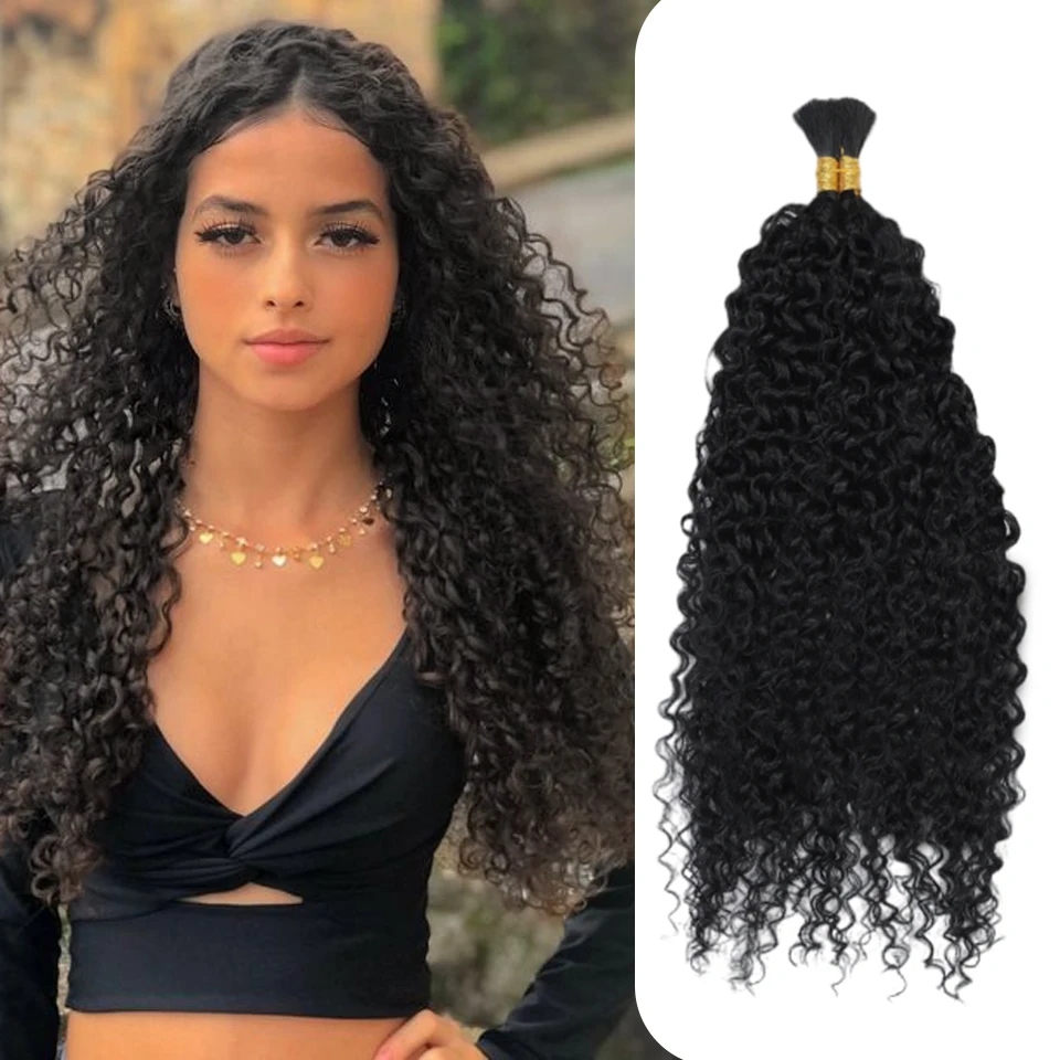 

Synthetic Afro Kinky Curly Hair 20 inch Ombre Blonde Braiding Hair Extensions Synthetic 2 Bundles 100g Hair Extensio Braids Hair