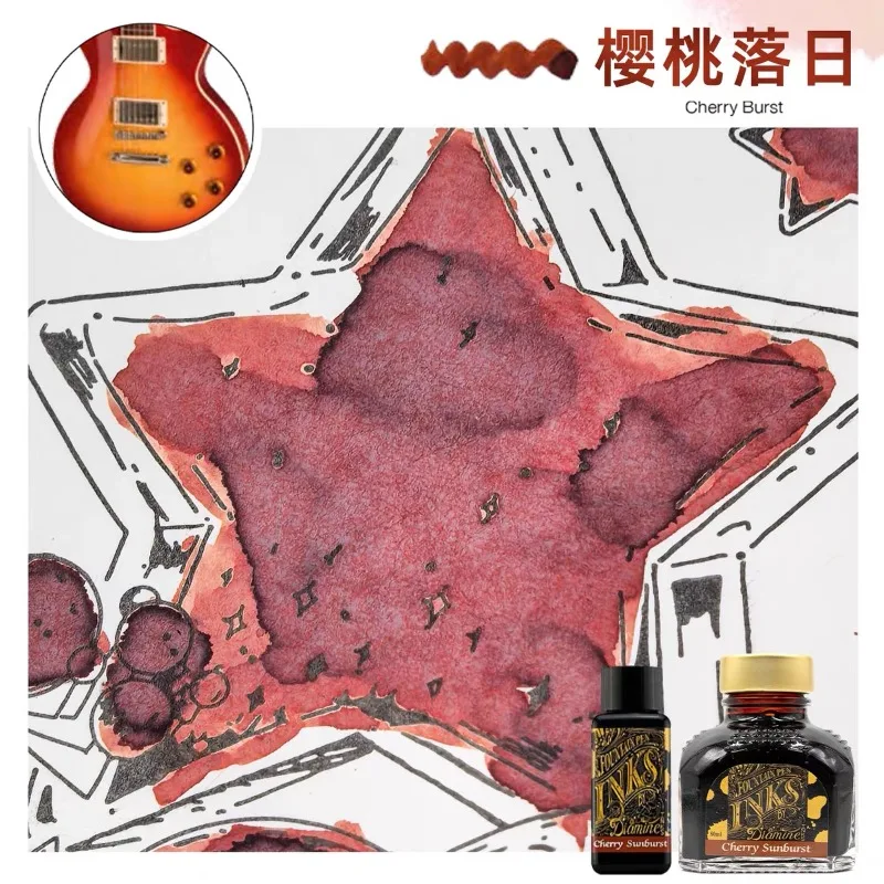 오리지널 DIAMINE 허니 버스트 잉크 기타 시리즈 염료 기반 컬러 잉크 30ml/80ml 만년필 문구 용품용