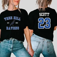 One Tree Hill T-shirt TREE HILL RAVENS Shirt Nathan Scott 23 North Carolina Tees Tric Shirts Tv Show OTH Merch 2 Side Print Tops 1
