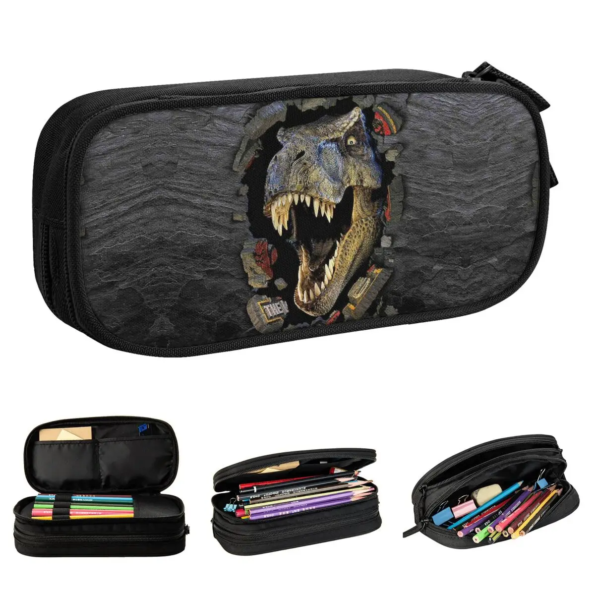 

Cute Giant Dinsaur Jurassic Pencil Cases Park Pencilcases Pen Holder Kids Big Capacity Bags School Supplies Zipper Stationery