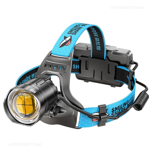 Lampe Frontale Smiling Shark TS-4 Rechargeable - 2 LEDs, Capteur De Mouvement, 2400mAh - Parfaite Randonnée, Camping
