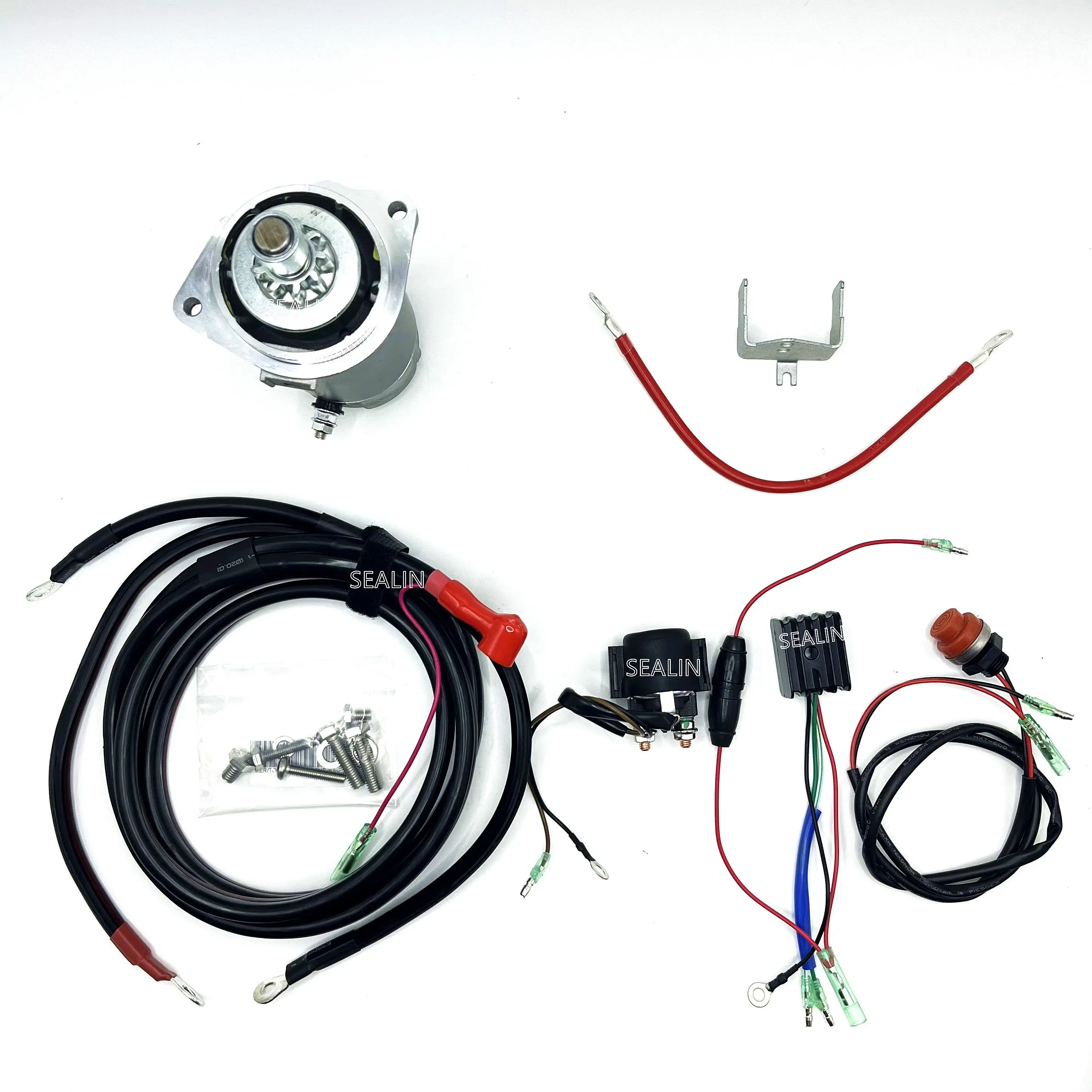 

Electric Start Kit for Mercury Tohatsu 40hp 50hp Outboard Motor 3 cylinder Starter Motor Relay Cable Rectifier