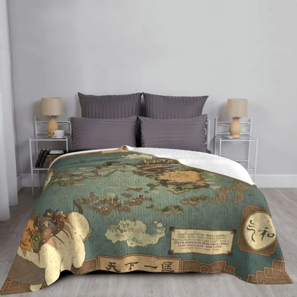 Earth Map Knitted Blanket Ancient Flannel Throw Blanket Bedding Couch Printed Soft Warm Bedspread