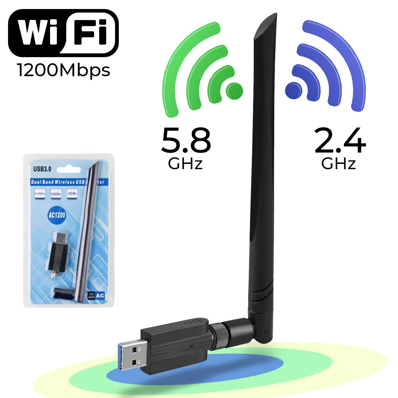 1200Mbps Long Range AC1200 Dual Band 5GHz Wireless USB 3.0 WiFi - Foto 13