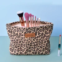 Grand sac de maquillage imprimé léopard – Sac à main élégant et mignon pour femmes et filles 1