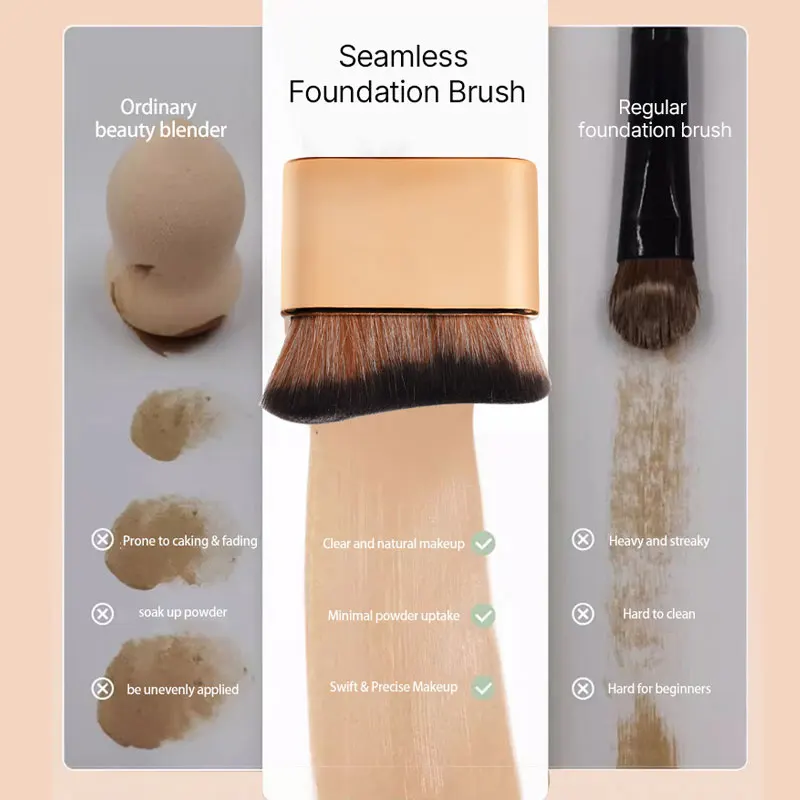 Pennello per trucco per contorno abbronzante fondotinta liquido crema fard setole morbide strumento per trucco multiuso per i giorni - immagine 3