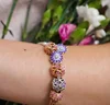 Openwork Pink Purple Golden Blue Daisy Flower Charm Bead Fit Original European Silver 925 Bracelet Necklace DIY Women  Jewelry 2