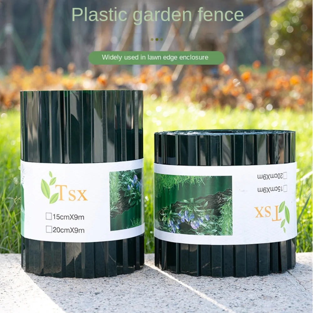 10cm/15cm/20cm*9M Plastic Garden Fence Edgeboundary Separate Grass Lawn Edge Borders Lawn and Flower Beds Portable