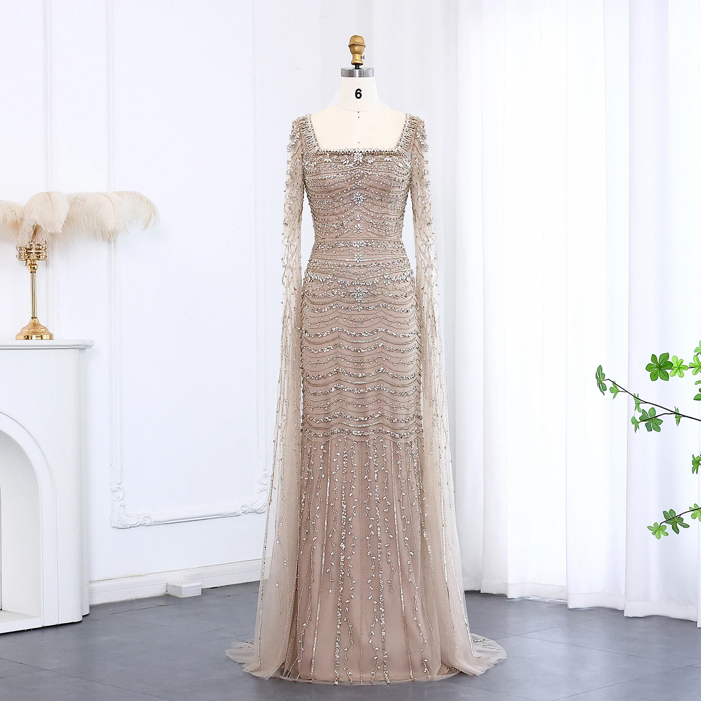 green emerald velvet dress Ivonne D ID6204 - Brocade Mermaid Evening Gown 12 / Silver main image 0