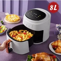 900W 110V-220V Household 8L Air Fryer No Oil Electric Fryer with Gridiron Intelligent Touch Screen Oven for Whole Chicken 1