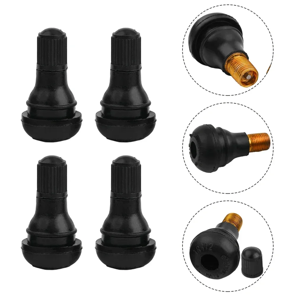 4Pcs TR414 Car Wheel Tyre Tubeless Tire Tyre Valve Universal Snap-in Stems Dust 1Caps Wheels Tires Parts