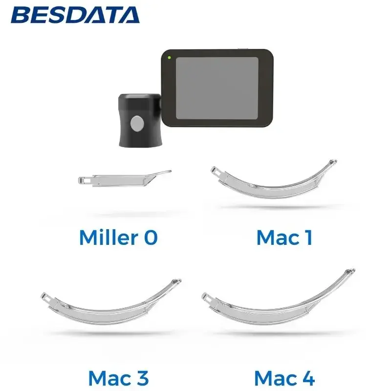 

BESDATA Portable Video Laryngoscope with HD Laringoscopio with 4 Disposable Blades