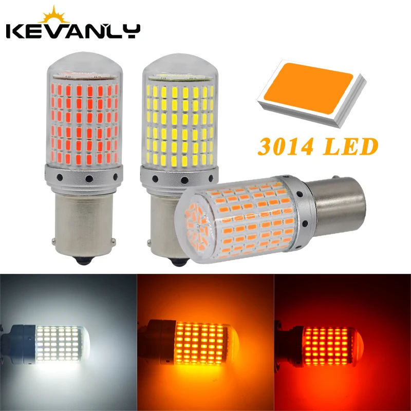 LED Bulbs 2pcs 1156 BA15S P21W BAU15S PY21W T20 7440 W21W 144smd CanBus For Turn Signal Light Day Time Running Lamps