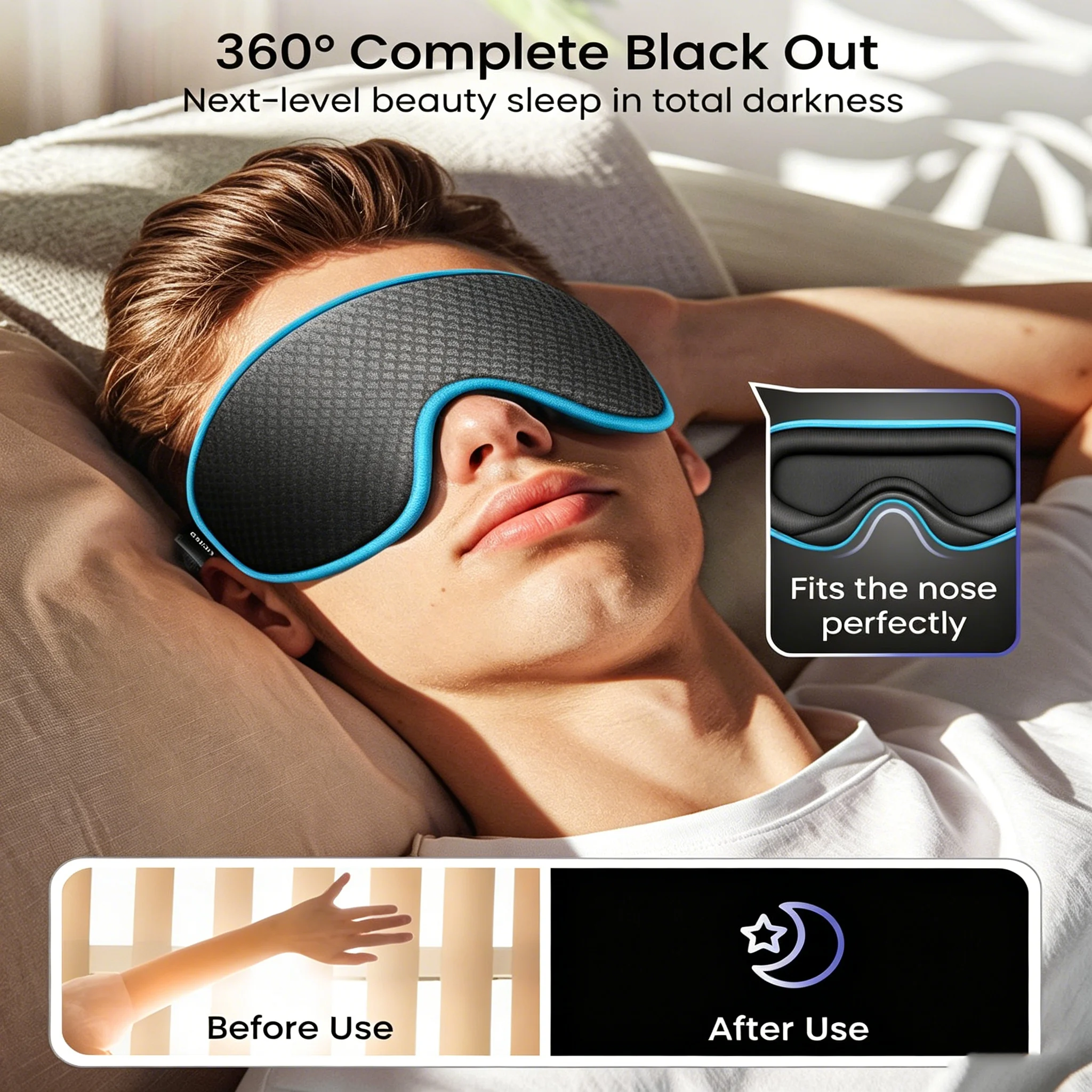 Luxurious 3D Weighted Blackout Sleep Mask for Ultimate Comfort