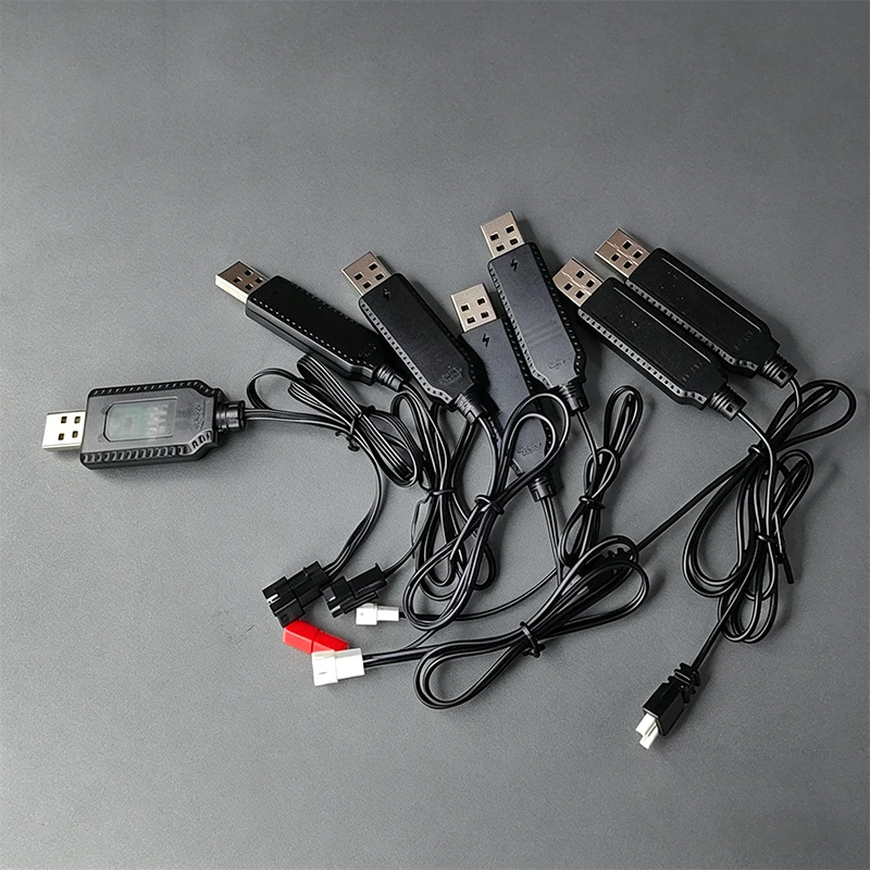 1PC 3.7V/7.4V USB 충전 케이블(MX2.0 XH2.54 JST 2P 4P인터페이스 포함) 전기 장난감 리튬 배터리 충전 케이블에 적합