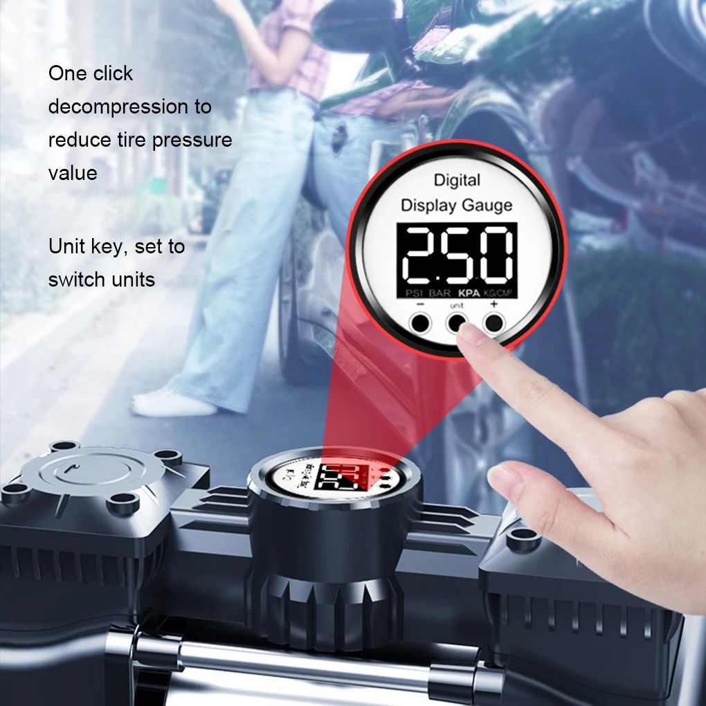 

Tire Electric High-pressure Pump - Intelligent CNC Screen And LED Lights For Night And Extended