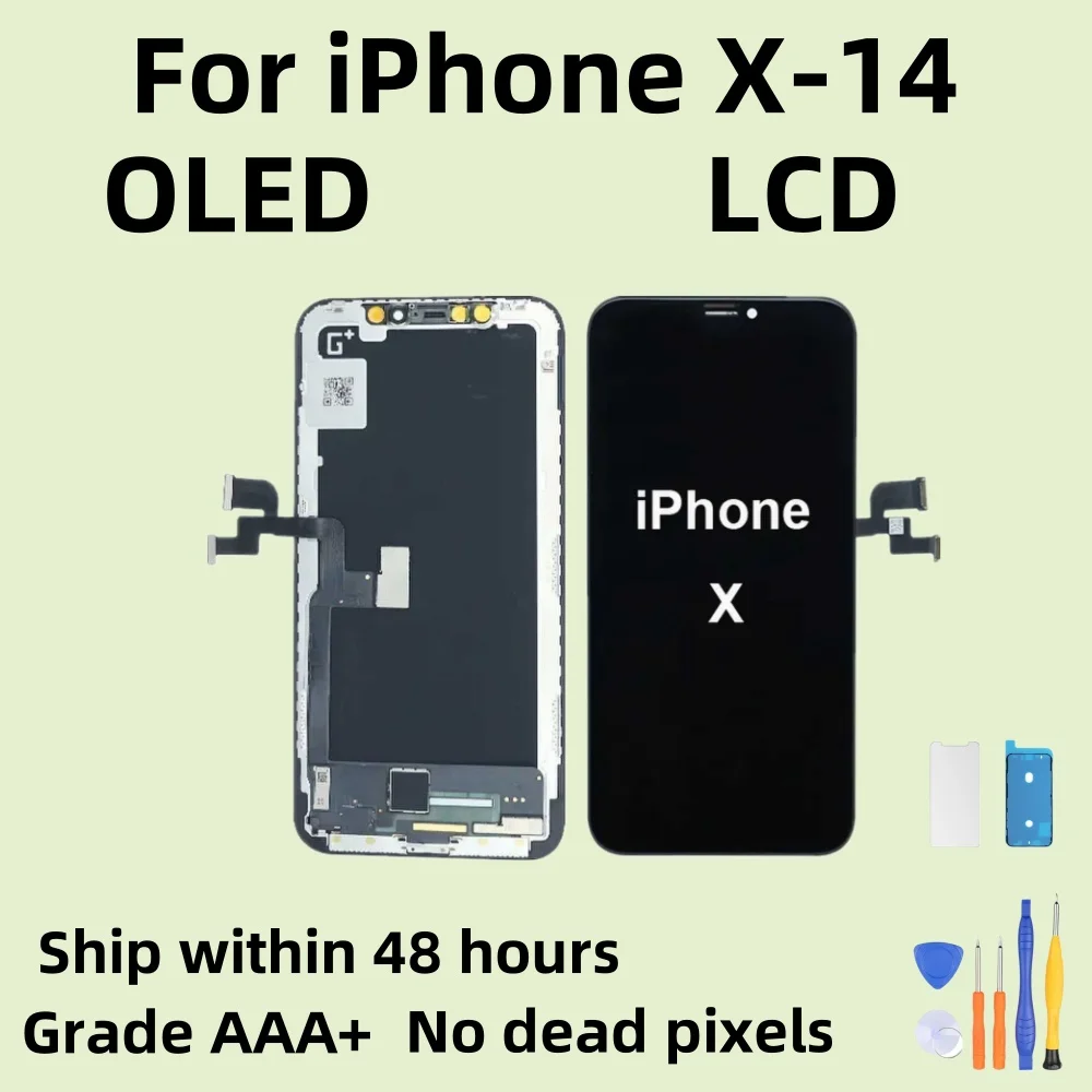 

NEW OLED Screen For iPhone X XR XS MAX 11 12 PRO MAX LCD Display For iPhone XS 11 13 14plus Incell Screen Support 3D Touch True