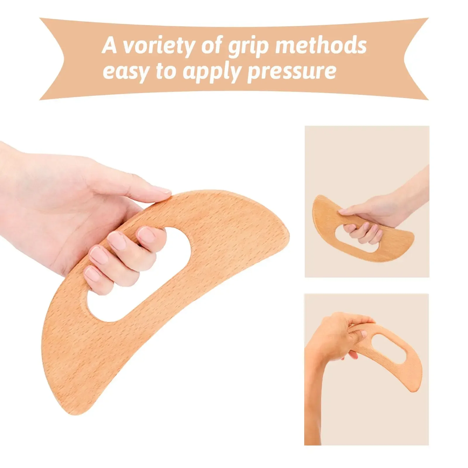 Wooden Gua Sha Tool Manual Massage Scraper for Lymphatic Drainage Slimming Guasha Massage Board Body Tissue Gua Sha Paddle Tool 2