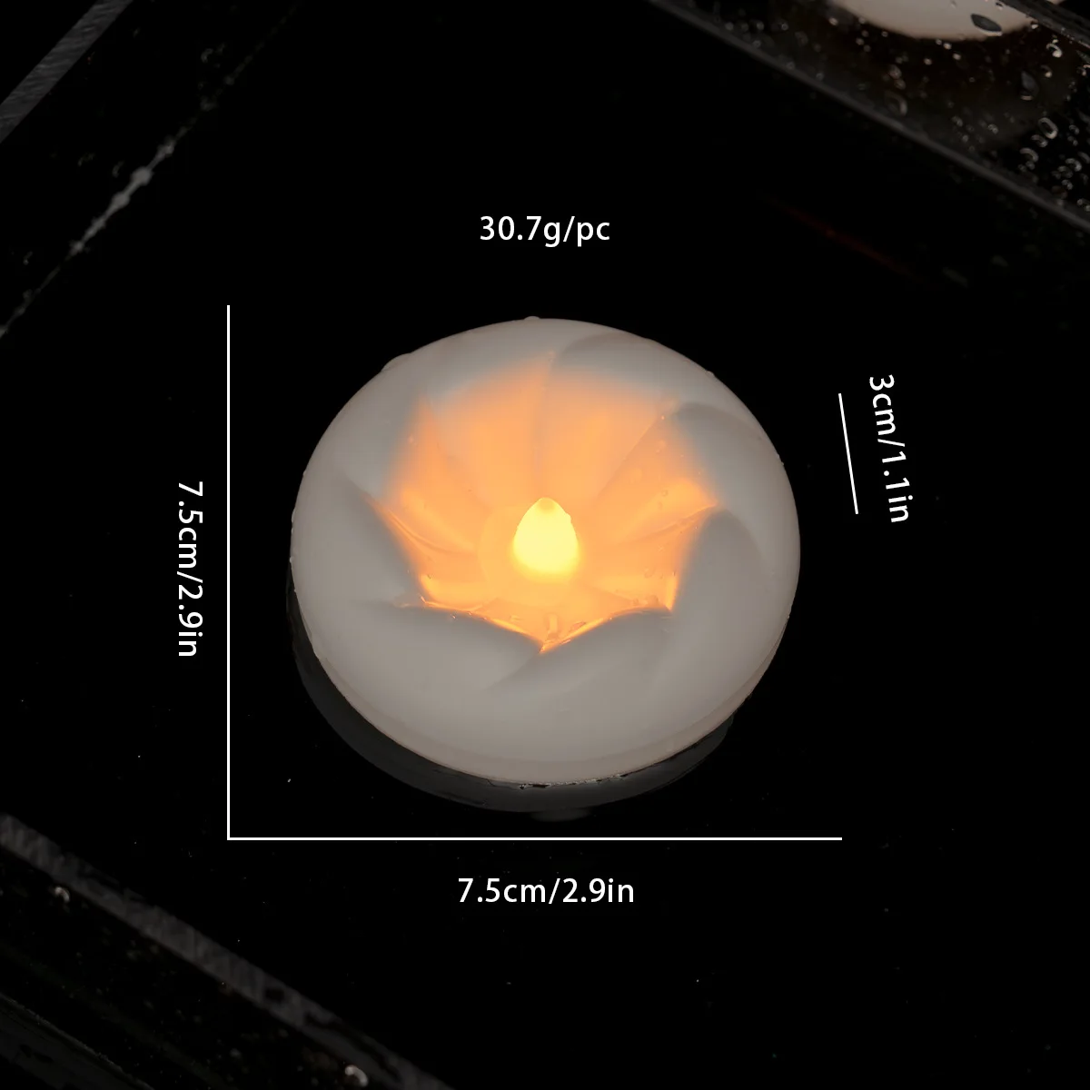 12 * Wassersensor schwimmende Kerze Teelicht 2,9" 2,1" Atmosphärenlampe für Zylindervasen Tischdekorationen batteriebetriebene Nachtlampe – Detail 7