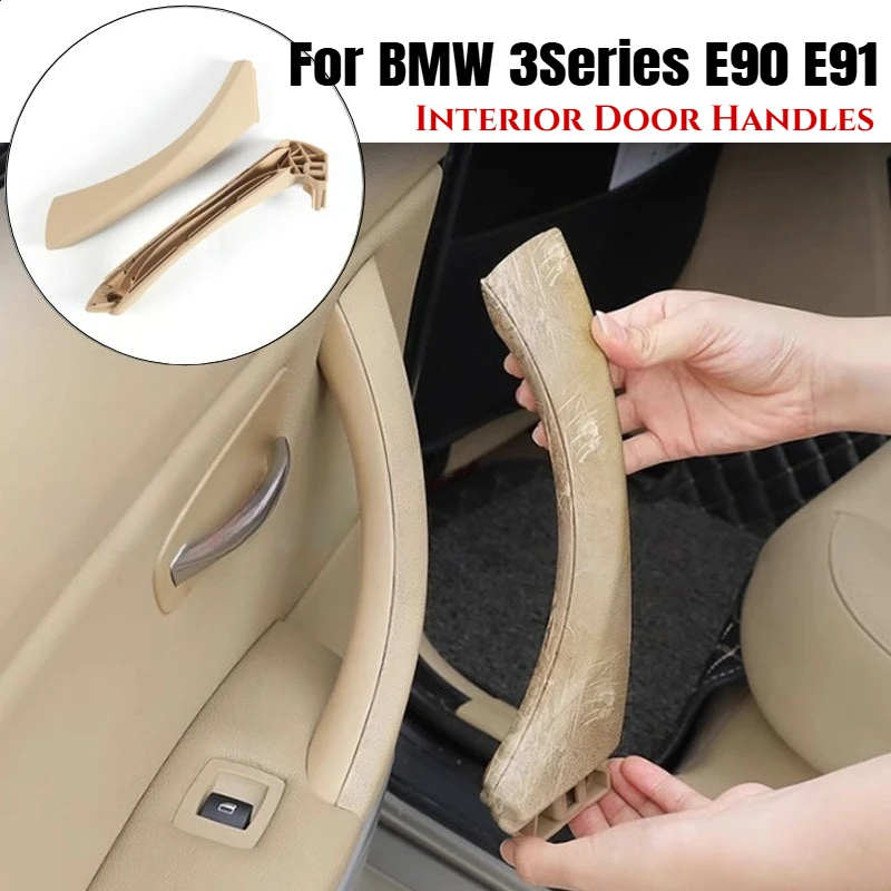 BMW 3 시리즈 E90 E91 318 320 325 328 330 335용 LHD 내부 도어 핸들, 내부 도어 패널 핸들 바 풀 트림 커버