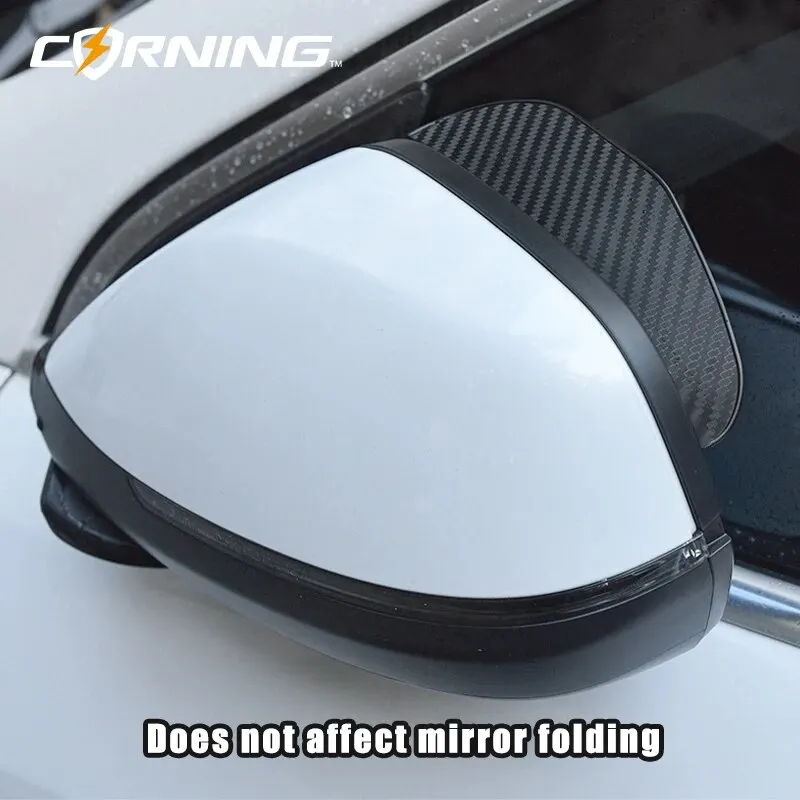 Rearview Mirror Rain Eyebrow 2Pcs Car Rearview Mirror Rain Eyebrow Carbon Fiber Auto Rain Shield Rainscreen Reflector Shield Reverse Mirror Brow Cover