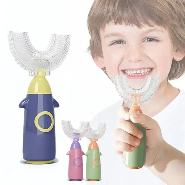 Brosse à dents pour enfants en forme de U 360 °   Brosse à dents pour enfants, soins dentaires pour le nettoyage des dents, brosse à dents pour bébé, soins dentaires 1