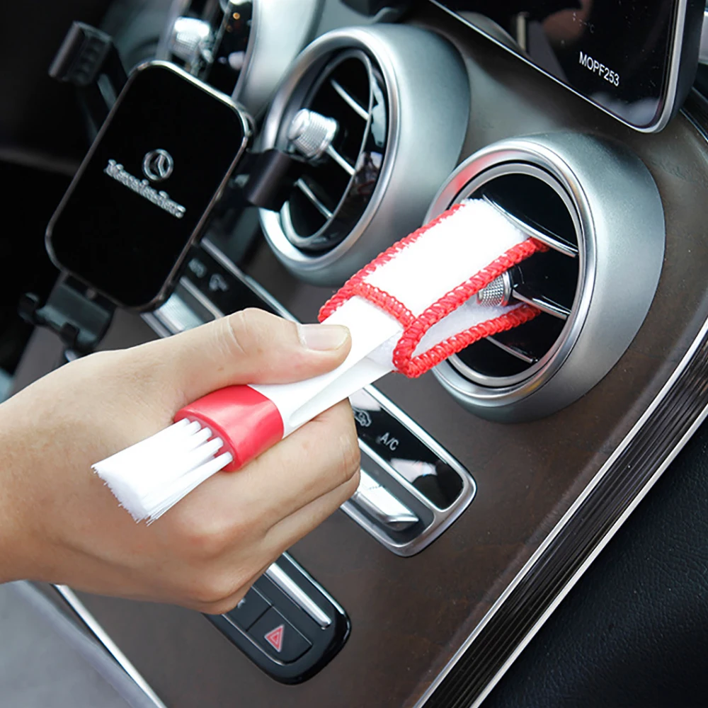 

Car Double Head Brushes Air Vent Cleaning Conditioner Grille Duster Wipe Auto Detailing Cleaner Car Interior Cleaning Tools