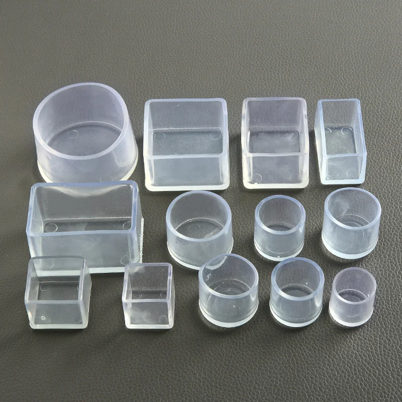 Silicone Chair Leg Socks Square Table Floor Feet Cover Protector Pads 4pcs