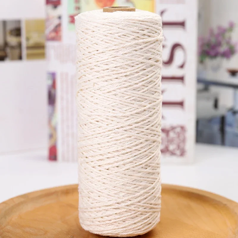 4mm 5mm 50M/roll White Cotton Rope Twisted String Cotton Cord Tag Rope Handmade Decorative Home Decoration Wall Decoration